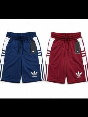 adidas Two-Pair Shorts Set in Navy Blue and Maroon